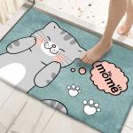 Crystal Velvet Cartoon Bathroom Waterproof Carpet Anti Slip Kitchen Mat