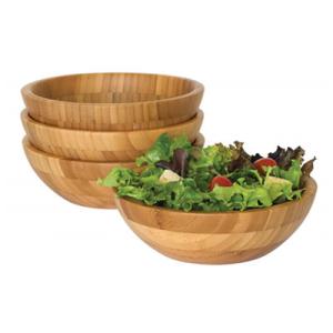 Quality 4 Piece Bamboo Salad Set 7&quot; X 2.25&quot; More Endurable Than Porcelain Products wholesale