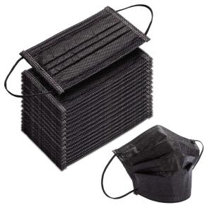 Quality 17.5x9.5cm Disposable Black Face Mask / Black Earloop Mask For Building Site wholesale
