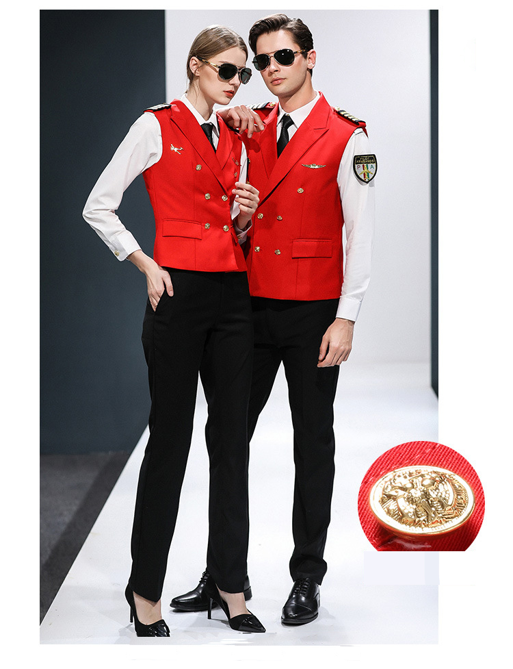 Customized Color Air Hostess Uniform Long Sleeve Shirt for Airline Flight Attendants