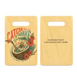 Quality Personalized Bamboo Sublimation Wood Cutting Board With Handle For Kitchen wholesale