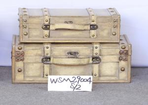 Quality L40x27x14.5 Plywood Ivory Treasure Chest Storage Trunk wholesale