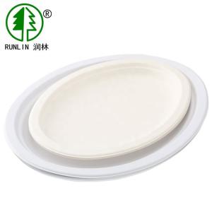 Quality Eco Friendly Biodegradable Factory Price Oval Shape Bagasse Plate wholesale