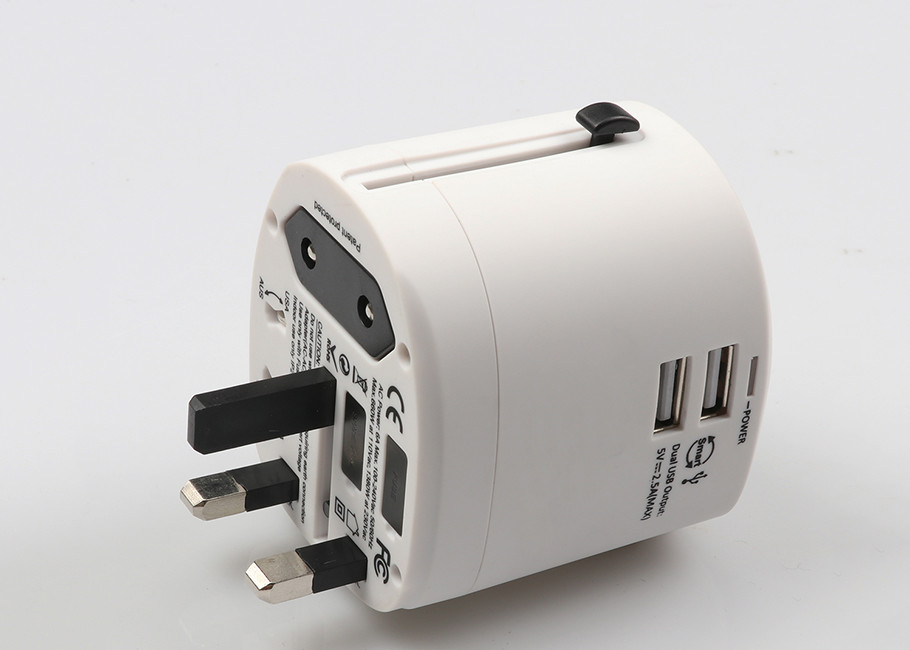 Most Popular AC Output 6A Travel Power Adapter With 2.5A Dual USB Charging Port For Business