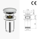 Brass Pop Up Sink Drain Electroplating Effortless Water Flow Anti Corrosion
