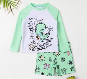 Quality Green Cute Uv Upf 50 Boys Swimwear Sets For Vibrant Children wholesale