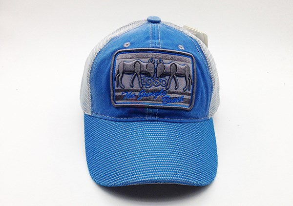 3D Embroidered 5 Panel Trucker Cap For Men 56~60 Cm Size Cotton Nylon Material