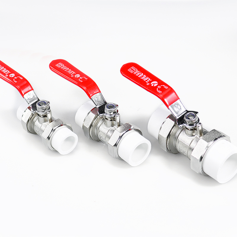PN16 Nickel Plating Metal Ball Valve Double Socket PPR Brass Ball Valve