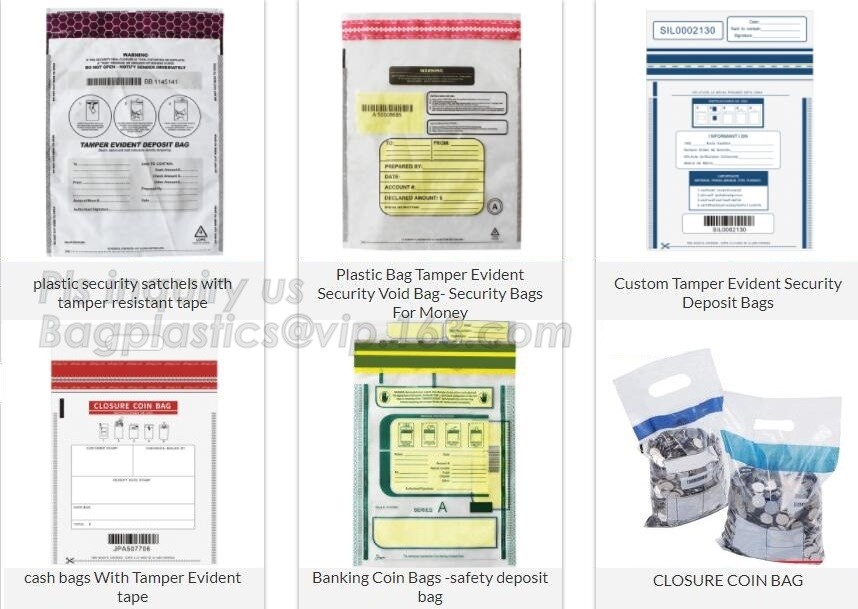 Opaque Tamper Evident Sealing Plastic Bank Money Steb Security Bag / Custom Self Adhesive Plastic Courier Bag, bagease