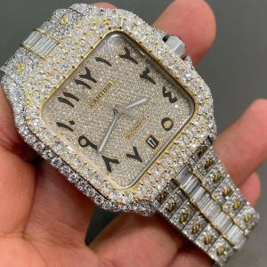Quality GRA Luxury Automatic Moissanite Watch 30 Carats Diamond Studded Watch wholesale