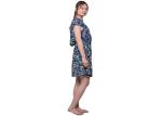 Short Sleeve Floral Maxi 100 Polyester Maxi Dress With Smocked Around Shoulder