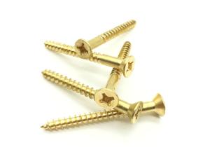 Quality DIN7997 Brass Cross Recessed Countersunk Head Wodd Screws Flat Head Wood Screws wholesale
