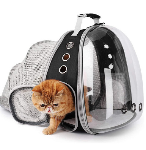 Cat Pet Carrier Backpack Transport Bag Lock Safety Zippers Portable Breathable