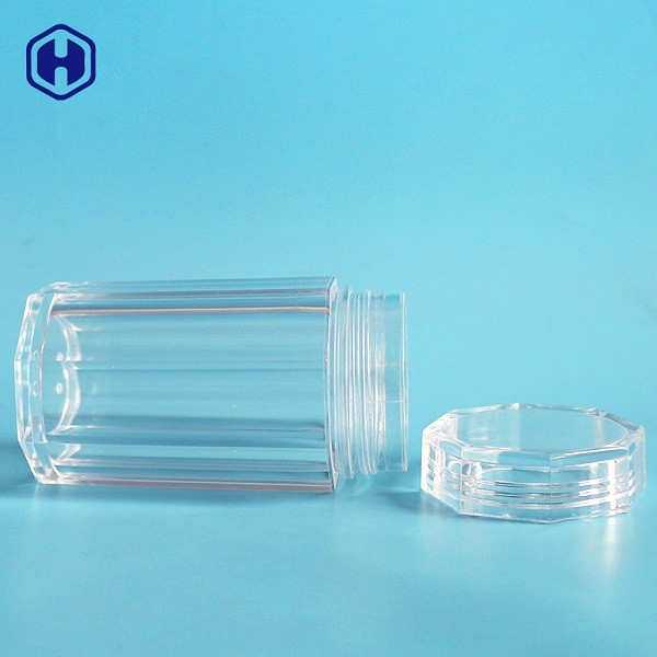 Octagon Shape Wide Mouth Plastic Jars Medicine Cookie Packaging