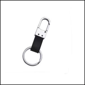Quality stainless steel Leather loop Keychain keyrings logo wholesale