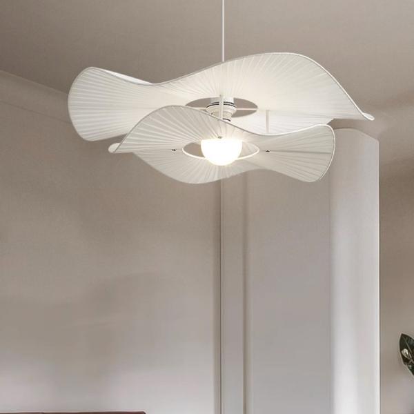 Nordic Cream Style Fabric Led Pendant Lights For Living Room Bedroom Bar Flower