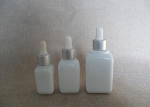 Quality 30ml White Square Beautiful Cosmetic Lotion Bottles With Gold Cap Pump wholesale