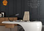 Antibacterial Solid Surface Office Furniture White Office Manager Table