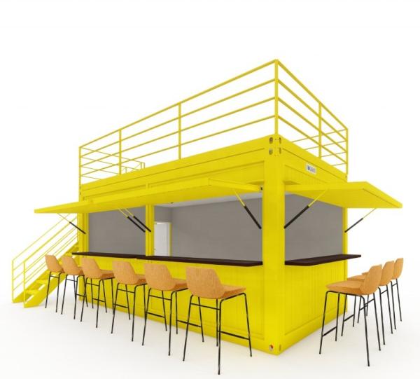 Galvanized Steel Square Tubes Steel Coffee Shop Container Modern 20ft Prefabrica