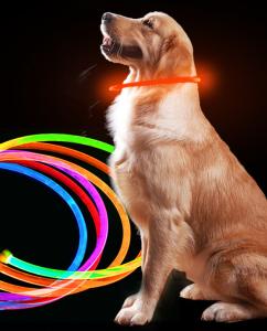 Quality Rechargeable Led Leather Dog Collars Light Up Flashing Dog Collar wholesale
