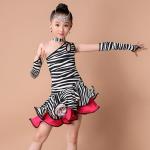 girls leopard and zebra-stripe Latin dance clothing suit children show