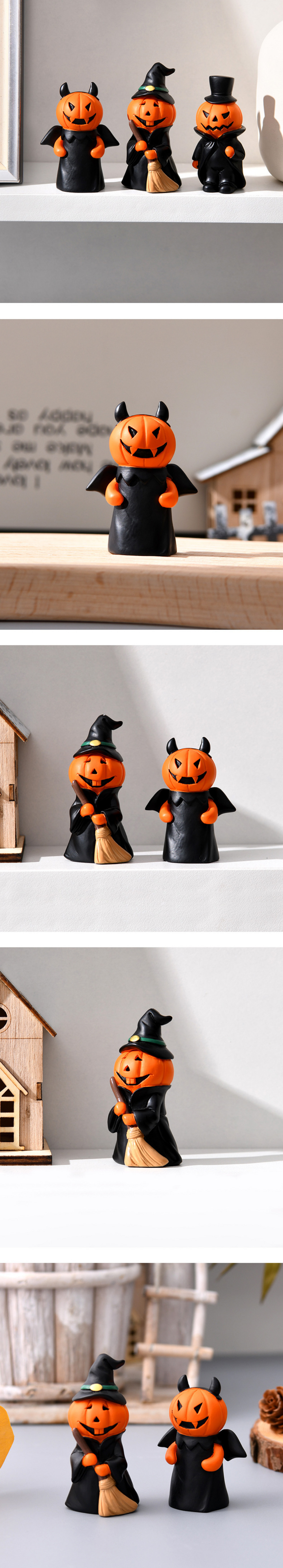 Ghost Resin Halloween Decorations Customized Size Pumpkin Head Devil Ornament for Home