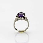 Women Jewelry 9mmx11mm Oval Pink Cubic Zirconia 925 Silver Ring (R186)