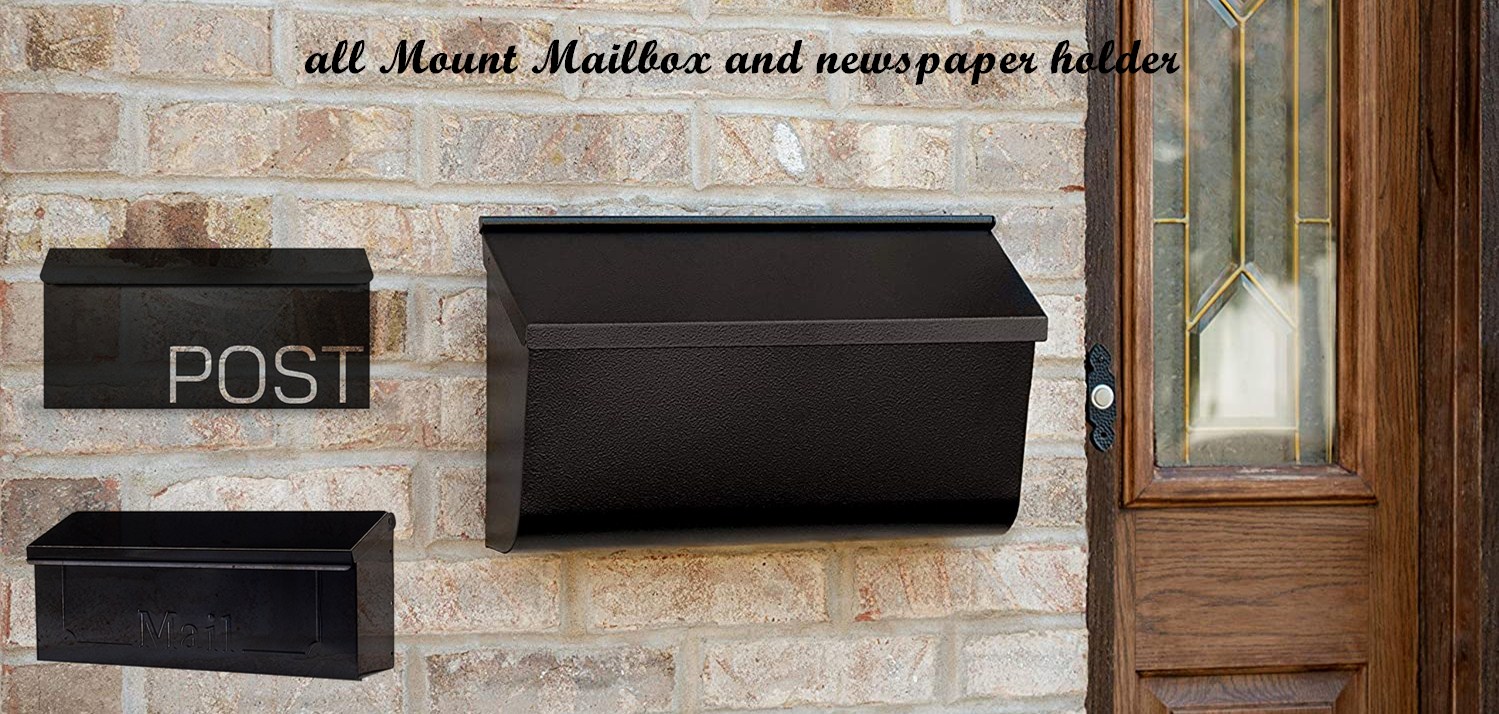 Wall Mount Locking Mailbox Waterproof Iron Mental Address Numbers Mail Box Outdoor
