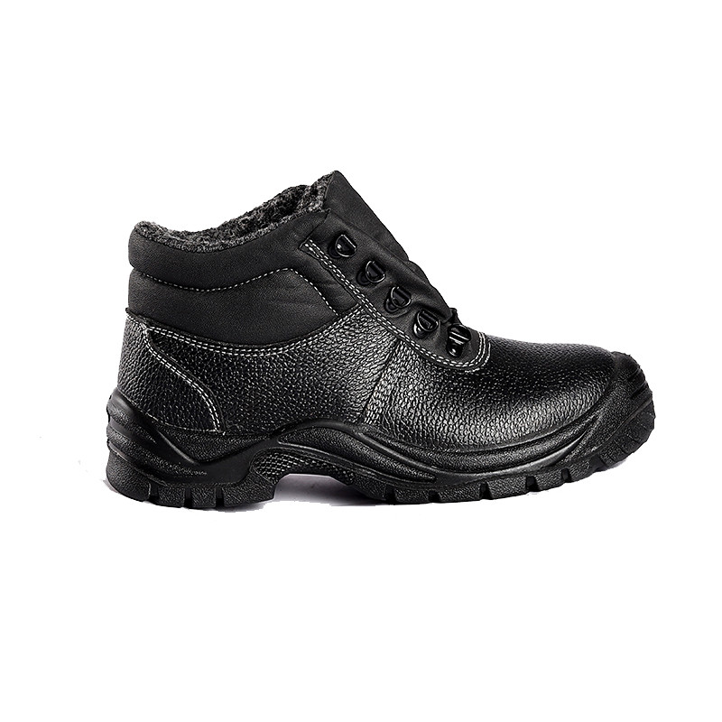 Industrial Anti Puncture Steel Toe Safety Boots Embossed Leather Safety Shoes Anti Slip Oil Resistant