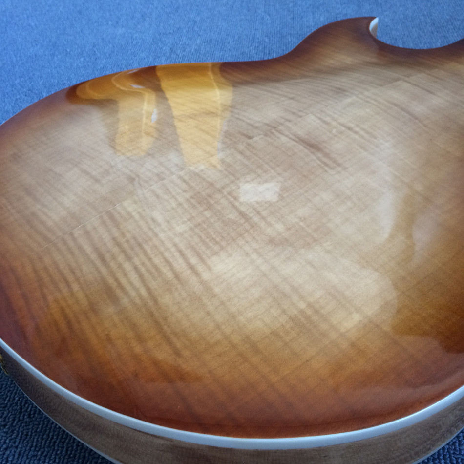 Hollow body L-5 jazz electric guitar,Full color strip edge,Burst color Quilte Maple top ,Quilte Maple top