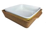 Ceramic Lasagna Dish with cork base