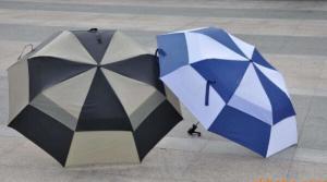 Quality 2 Big Folding Automatic Golf Umbrella Double Layers Fiberglass Shaft / Ribs wholesale