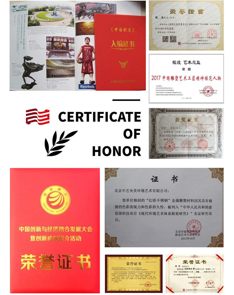 Die Cutting Printing Stainless Steel Forged Home Sculpture Decoration in Modern Design