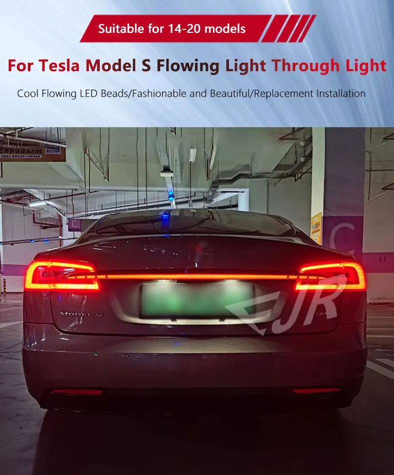 Through Taillight For Tesla Model S Upgrade Led Tail Light Assembly Rear Turn Brake Flowing Car Accessory Lamp Bar