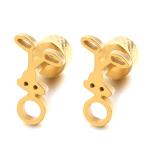 Fashion gold plate stud earrings rabbit shaped earring for women