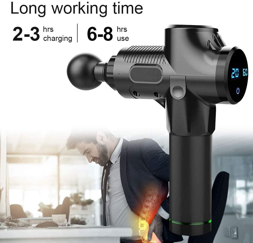 30 Speeds Handheld Muscle Massager Low Noise 45db Portable Professional Massage Gun