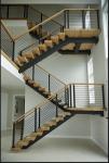 Metal Construction Floating Stair Railings Easy Installation for Home Office