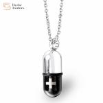 Pill Capsule Removable Perfume Bottle Titanium Stainless Steel Necklace Urn