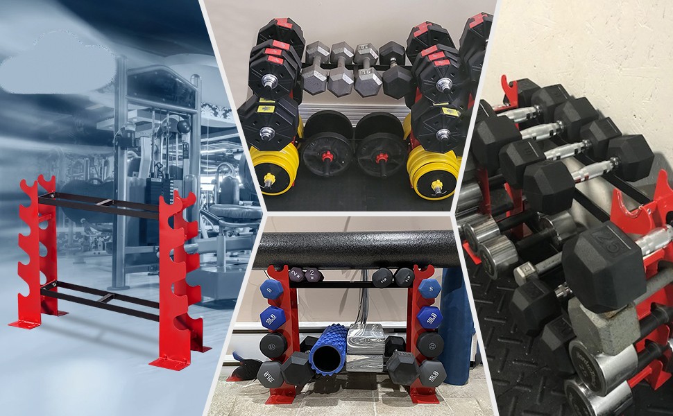 3 Tier Weight Rack for Dumbbells Tree Shape Dumbbell Storage Rack Nonstandard Metal