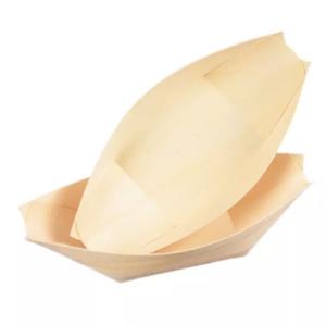 Quality 50Pcs Disposable Bamboo Serving Boats Natural Birch Wooden Serving Boats wholesale
