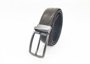 Quality ODM 140CM Men Crocodile Leather Belt With Alloy Pin Buckle wholesale