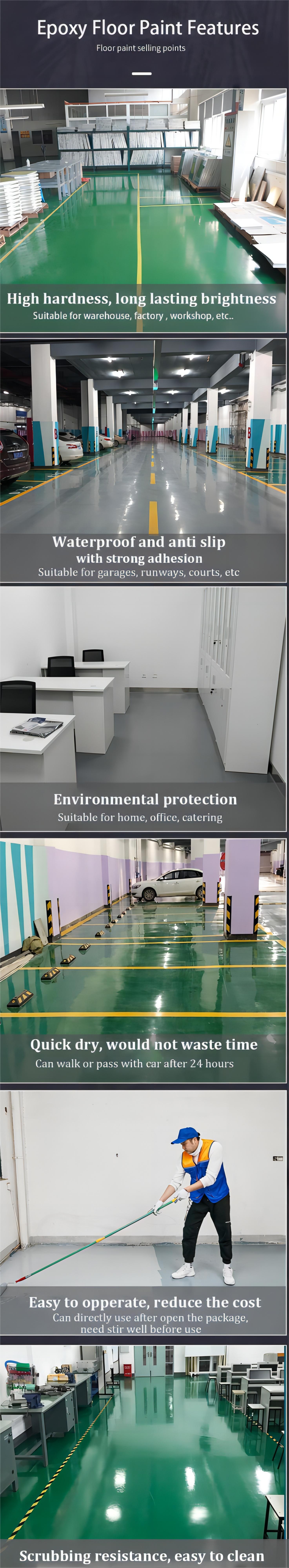 Two Components Anti Static Epoxy Resin Concrete Flooring Paint for Medical Facilities