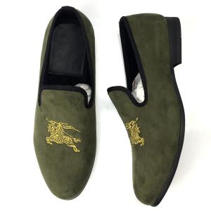 Quality Army Green Mens Velvet Loafers Breathable Mens Slip On Summer Shoes wholesale