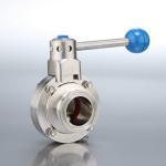 3A Stainless Steel Sanitary Valves Clamp Butterfly Valve For Electronic