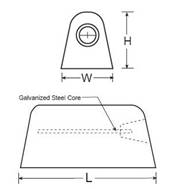 Magnesium sacrificial anode used in protecting one steel hull