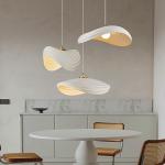 Nordic Minimalist Wabi Sabi Cream Style LED Dining Room Cafe Pendant Light(WH-VP