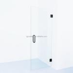 QJY-HD Tempered Glass Black Adjustable Hinged Single Framleless Shower Door for
