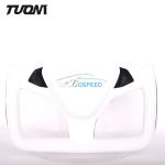 White Leather Tesla Carbon Fiber Steering Wheel Model X Model S