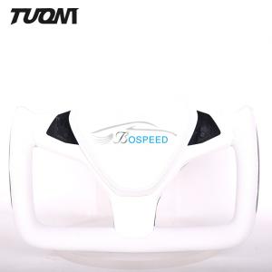 Quality White Leather Tesla Carbon Fiber Steering Wheel Model X Model S wholesale