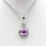 925 Silver Jewelry 8mmx10mm Yellow Citrine Cubic Zircon Pendant(PSJ0412)